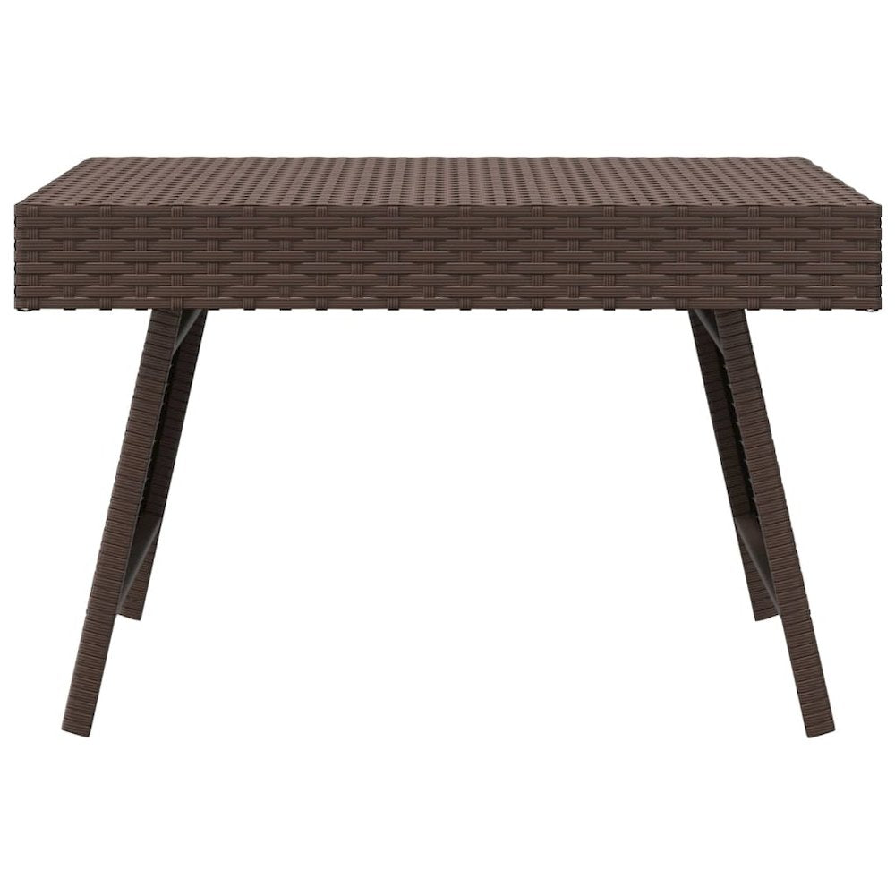 Foldable Side Table Brown 23.6"x15.7"x15" Poly Rattan