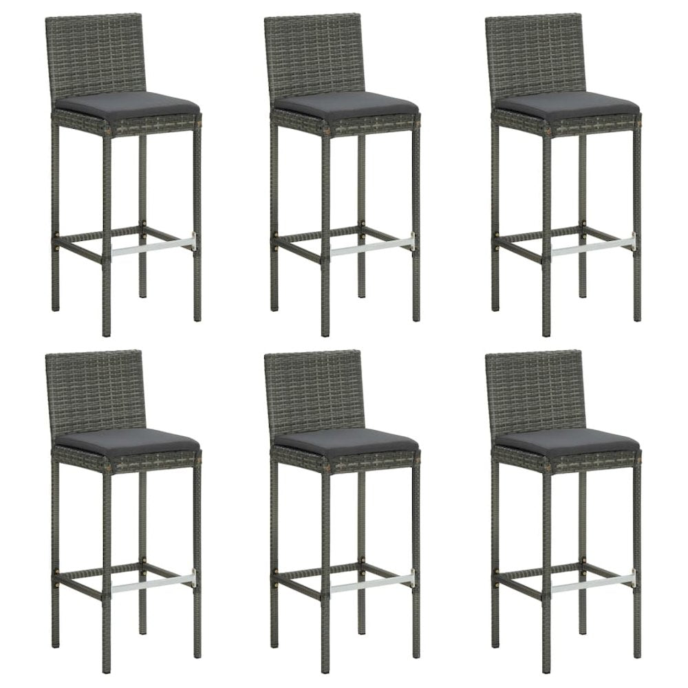 Bar Stool Set of 6 Gray