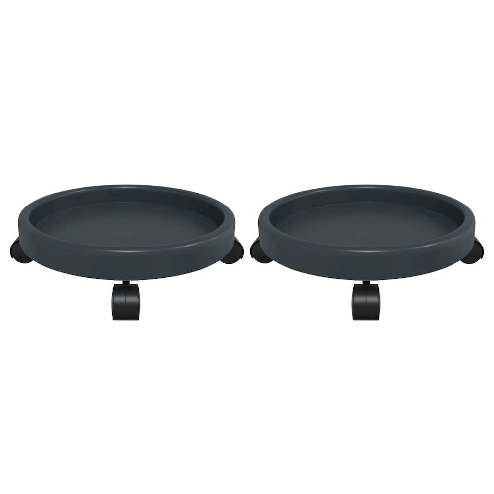 Plant Trolleys with Wheels 2 pcs Gray Diameter 13.4" 77.2 lb