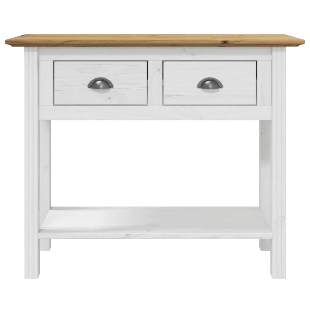 Console Table BODO Brown 35.4"x13.6"x28.7" Solid Wood Pine