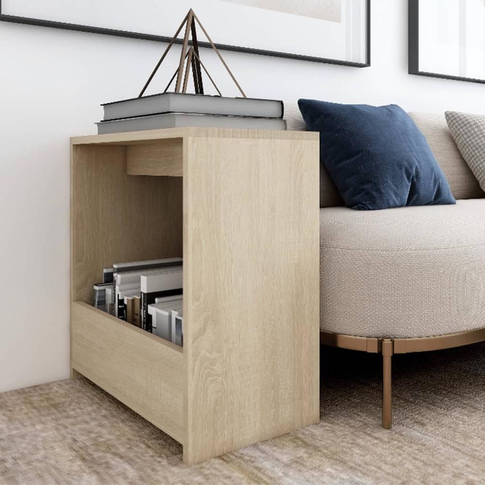 vidaXL Side Table Sonoma Oak 19.7"x10.2"x19.7" Engineered Wood