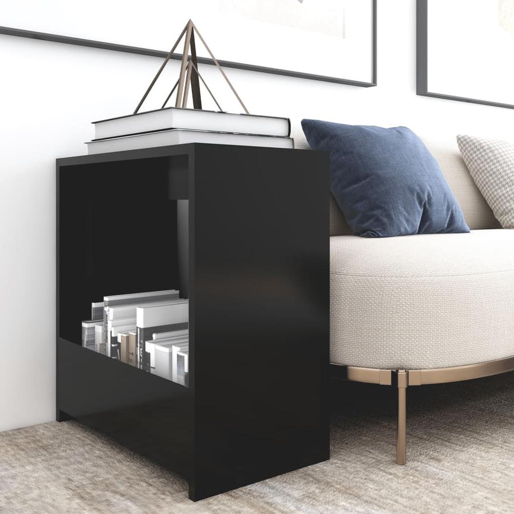 vidaXL Side Table Black 19.7"x10.2"x19.7" Engineered Wood