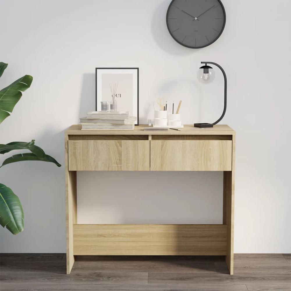 vidaXL Console Table Sonoma Oak 35"x16.1"x30.1" Engineered Wood