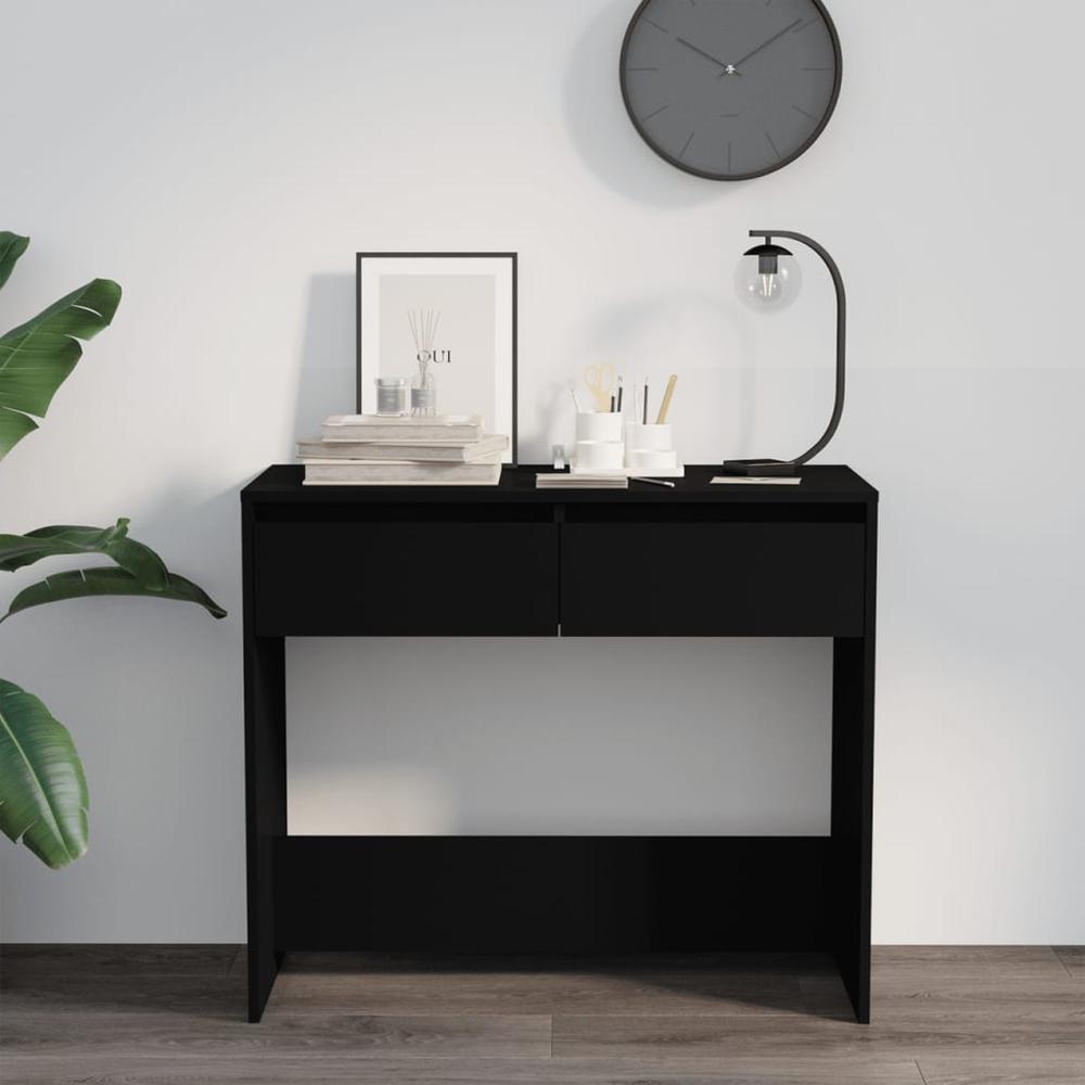 vidaXL Console Table Black 35"x16.1"x30.1" Engineered Wood