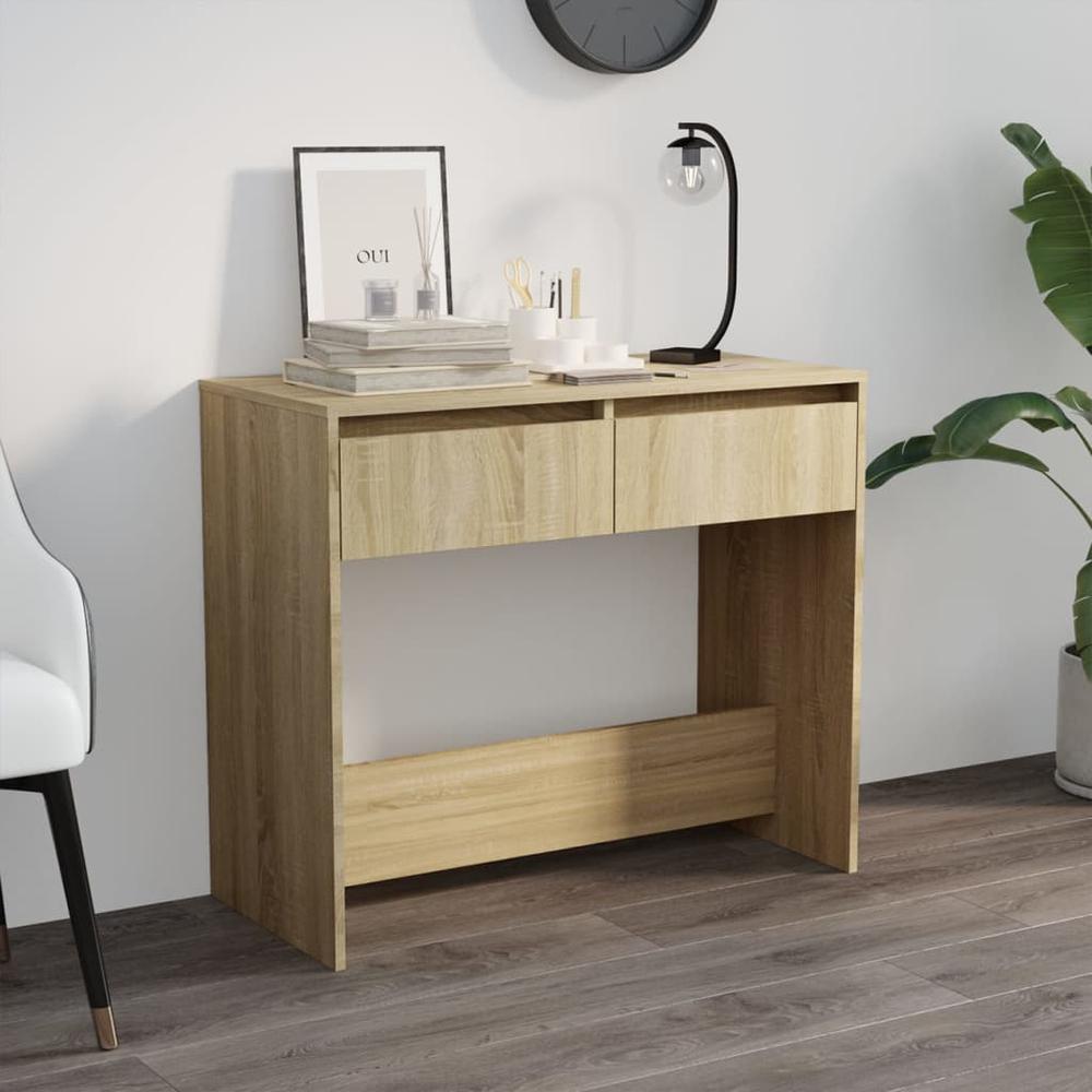 vidaXL Console Table Sonoma Oak 35"x16.1"x30.1" Engineered Wood
