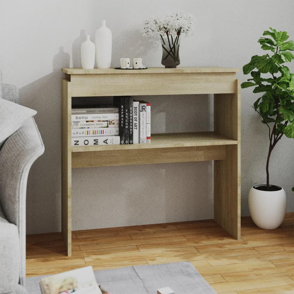 vidaXL Console Table Sonoma Oak 31.5"x11.8"x31.5" Engineered Wood