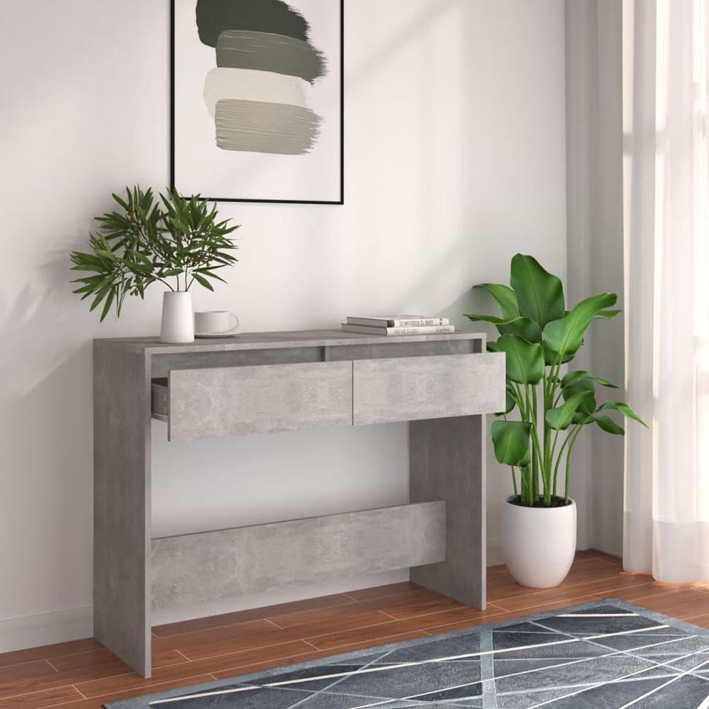 vidaXL Console Table Concrete Gray 39.4"x13.8"x30.1" Engineered Wood