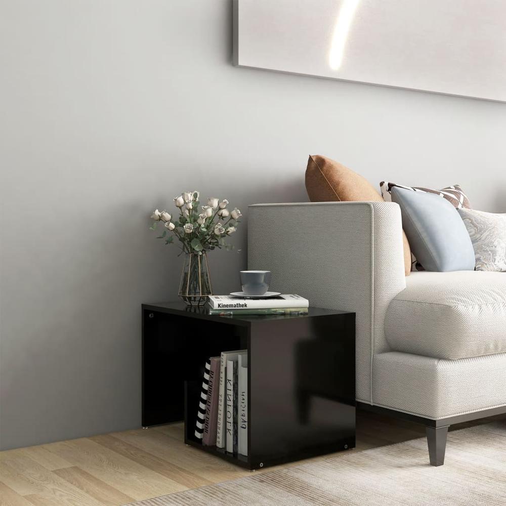 vidaXL Side Table Black 23.2"x14.2"x15" Engineered Wood