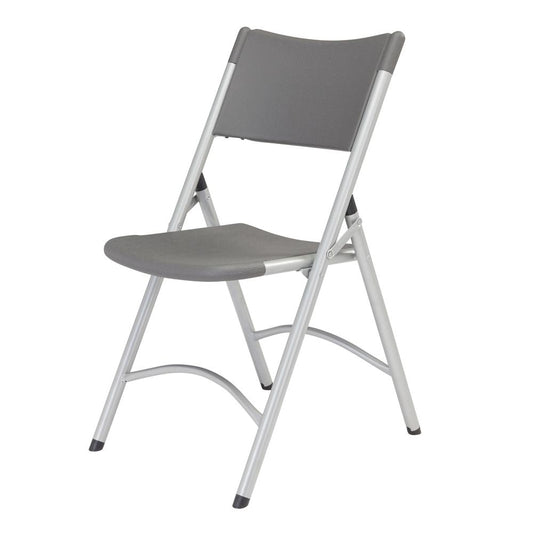NPS® 600 Series Heavy Duty Plastic Folding Chair, Charcoal Slate (Pack of 4)