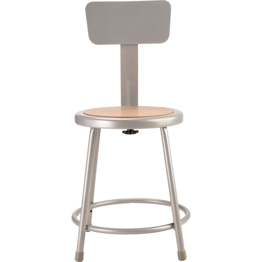 NPS® 18"Heavy Duty Steel Stool With Backrest, Grey