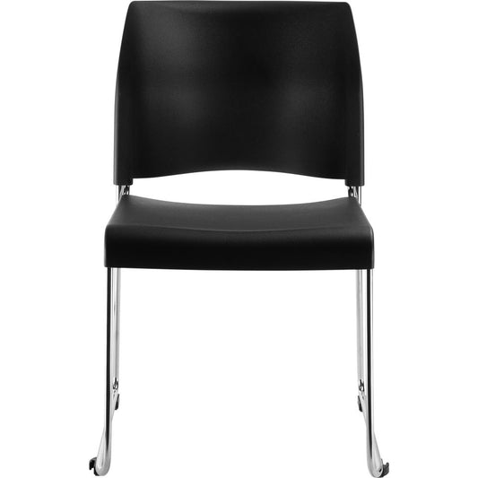 NPS® Cafetorium Plastic Stack Chair, Black
