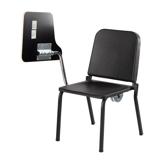 NPS® 8200 Series Melody Music Stack Chair With Right Tablet Arm, Black Chair and Grey Nebula Tablet Arm