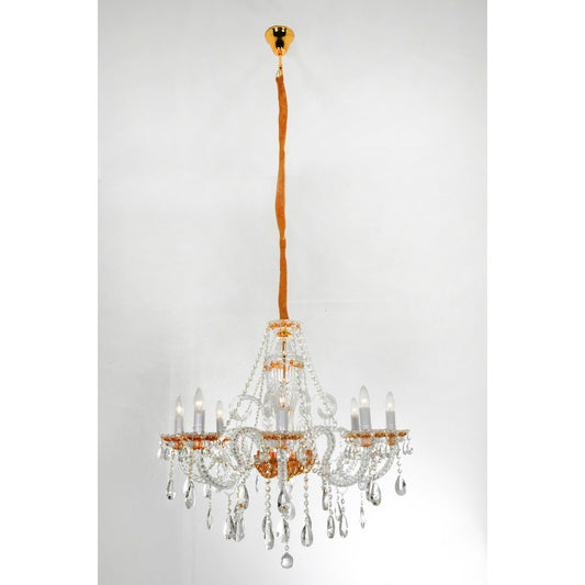 Fine Crystal and Gold Chandelier