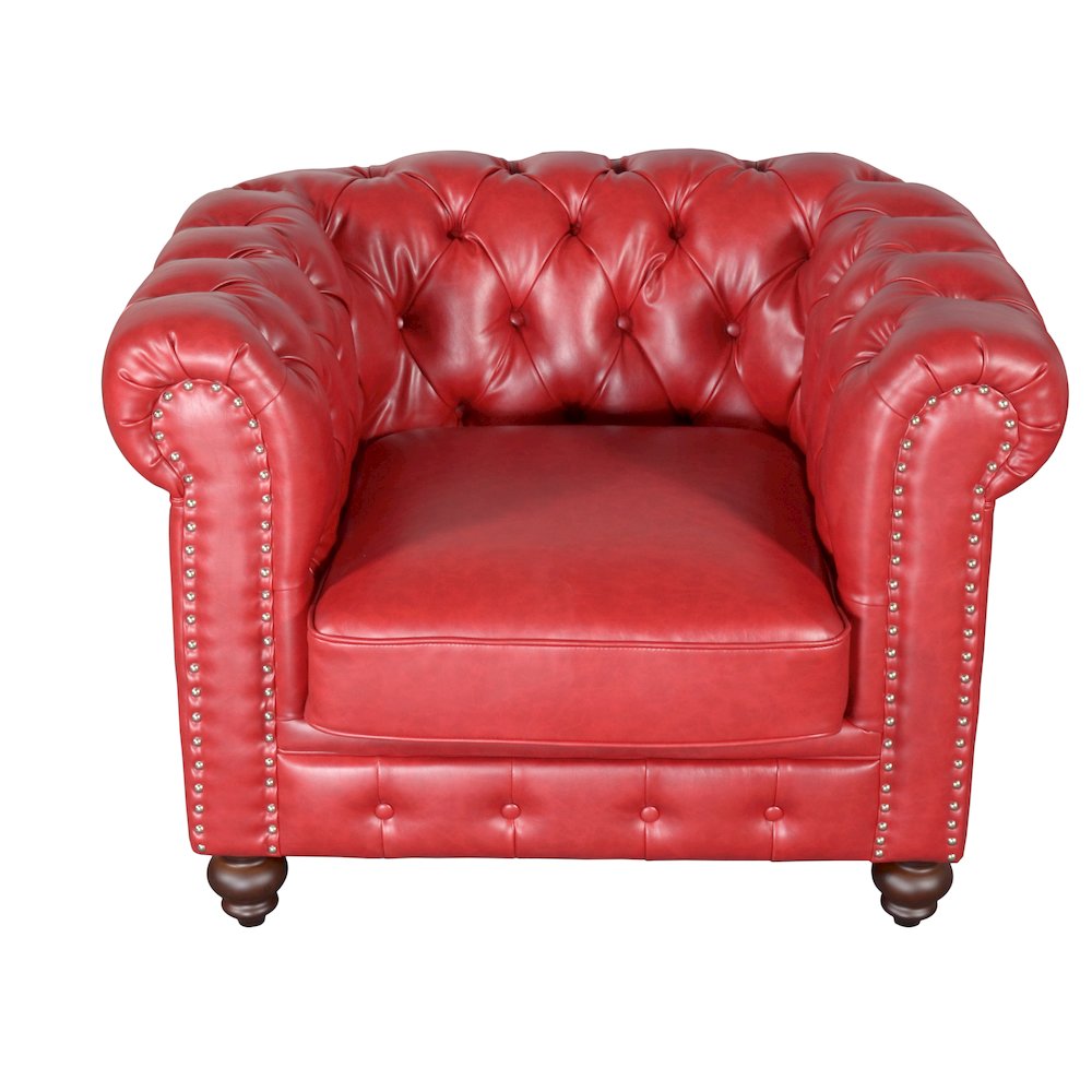 Classic Chesterfield Chair Red