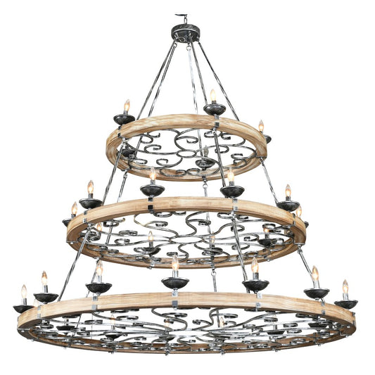 Three Tier Ridge Line 75" Chandelier