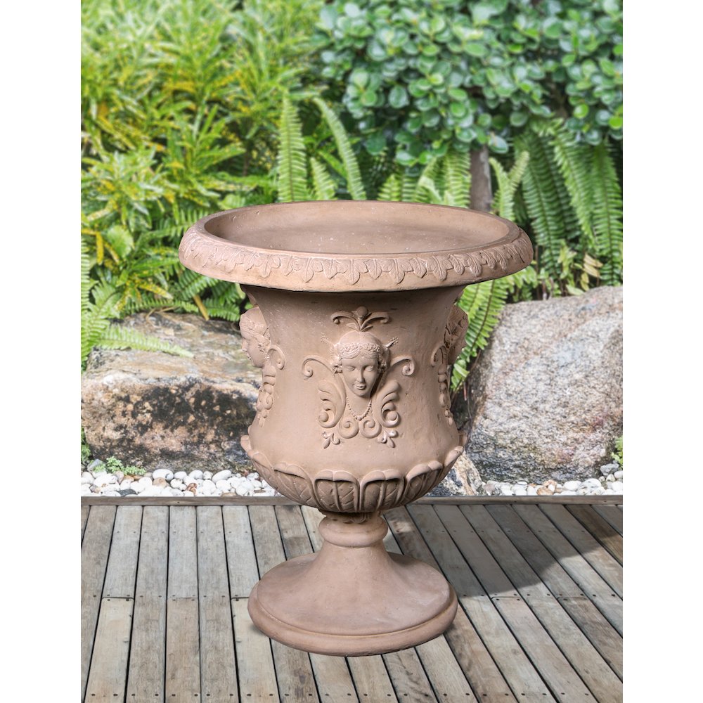 Classic Lady Mask Urn Stone Cast
