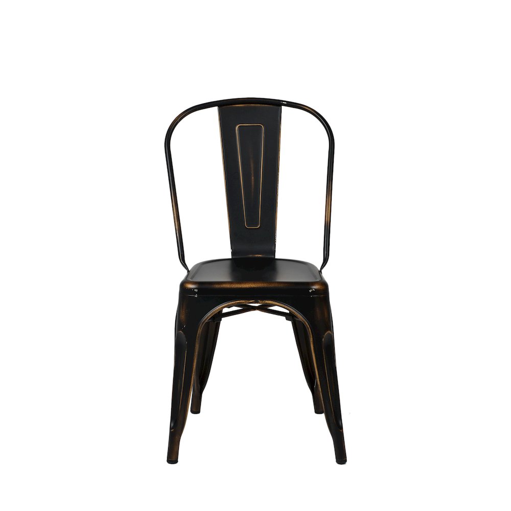 Commerical Seating Products Oscar Antique Black Dining Chairs, Amber