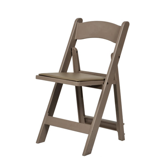 Set Of 4 Amigo Inter Stackable Resin Folding Chair With Padded Seat - Sand Beige