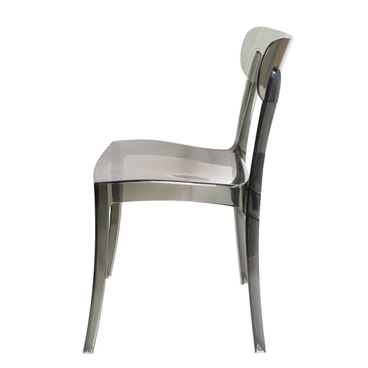 Set of 1 Commercial Seating Products Grace Chair in smoke grey made of Polycarbonate