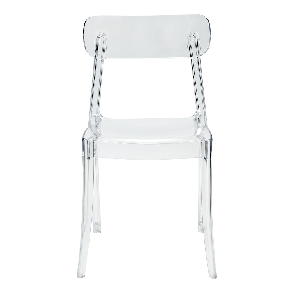 Set of 1 Grace Polycarbonate Dining Chair - Mid Centry Modern - Stackable - Translucent Amber