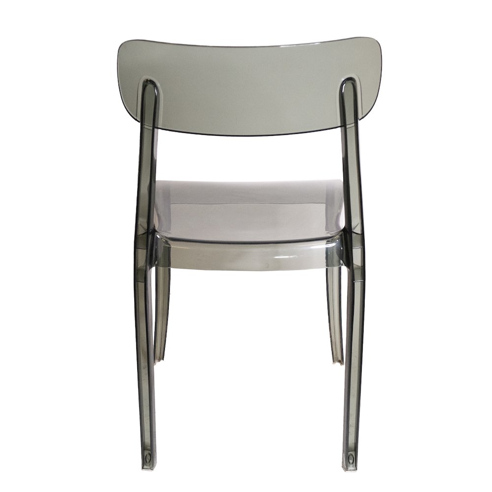 Set of 1 Commercial Seating Products Grace Chair in smoke grey made of Polycarbonate