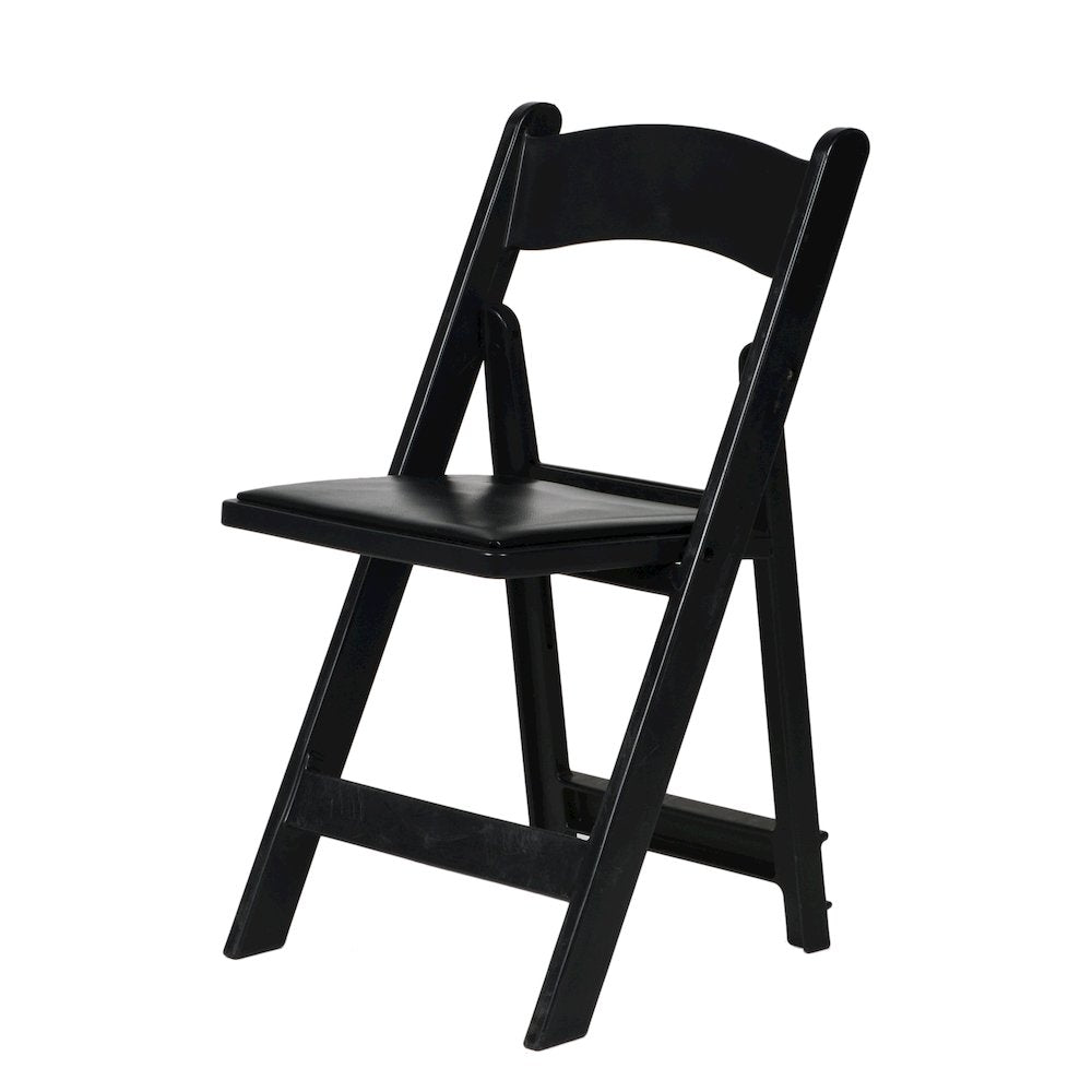 Set Of 1 Amigo Inter Stackable Resin Folding Chair With Padded Seat - Black