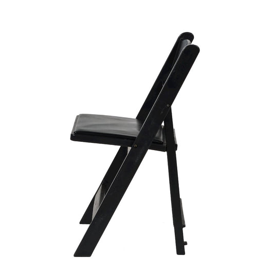 Set Of 1 Amigo Inter Stackable Resin Folding Chair With Padded Seat - Black