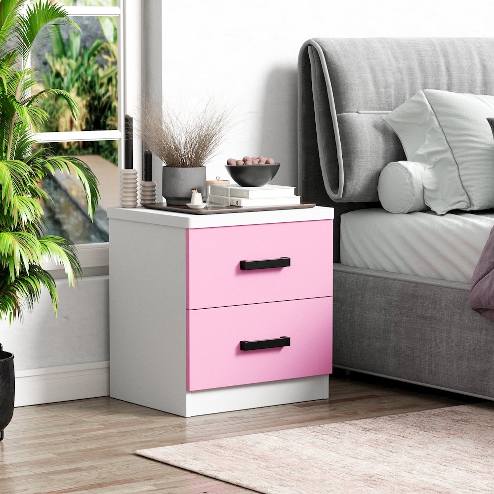 2 Drawers Nightstand in Multi Color