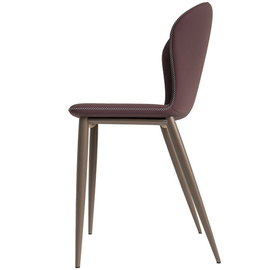 Mosaic Collection Modern Dining Chair in Plum Purple Fabric - Set of 2