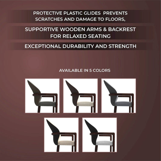 Opaline Series Elegant Wooden Dining Chair in Brown/Cream - Set of 4