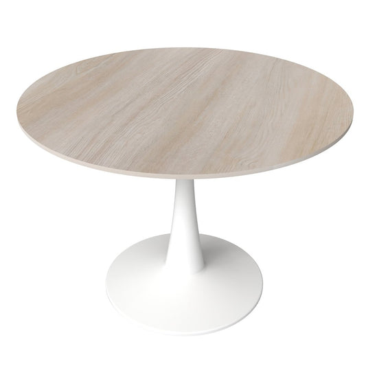 Bristol 40" round dining table White base with marbled MDF top