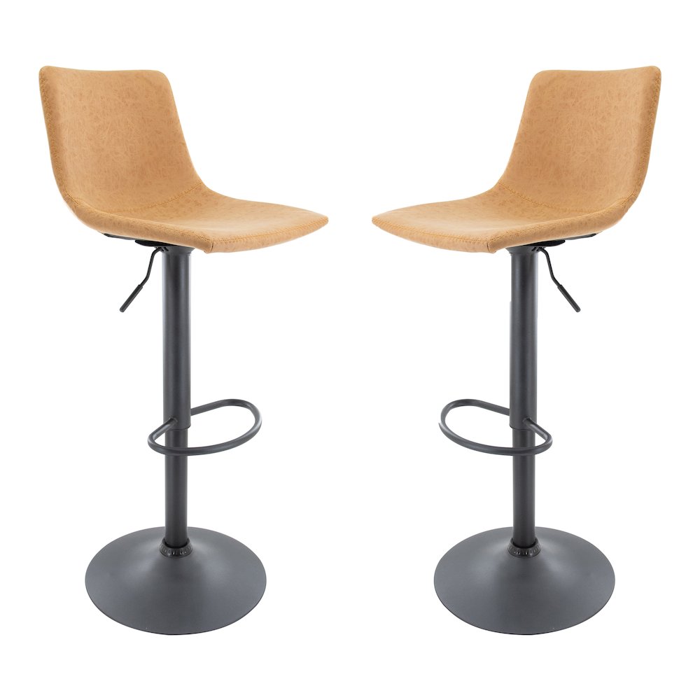Tilbury Modern Adjustable Bar Stool in Light Brown