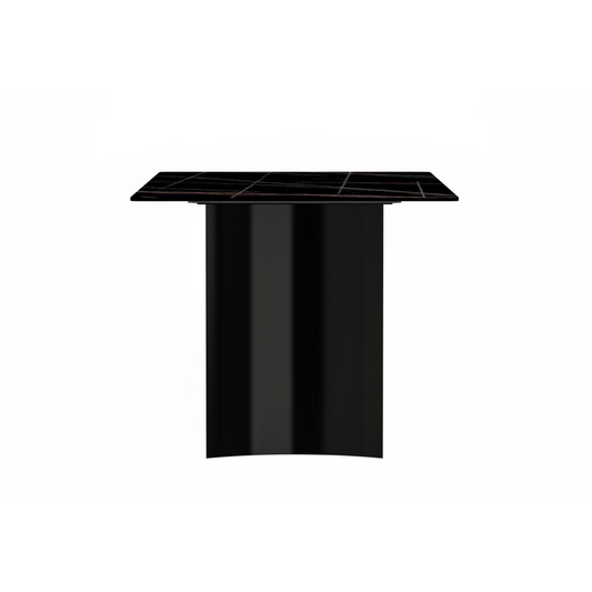 Dining Table Black Stainless Steel Base, With 55 Black/Gold Sintered Stone Top