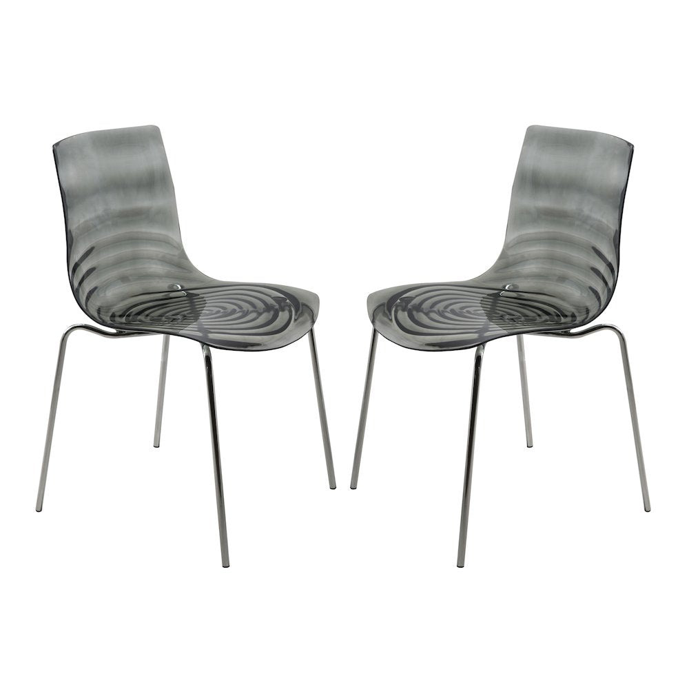 Astor Water Ripple Design Dining Chair Set of 2