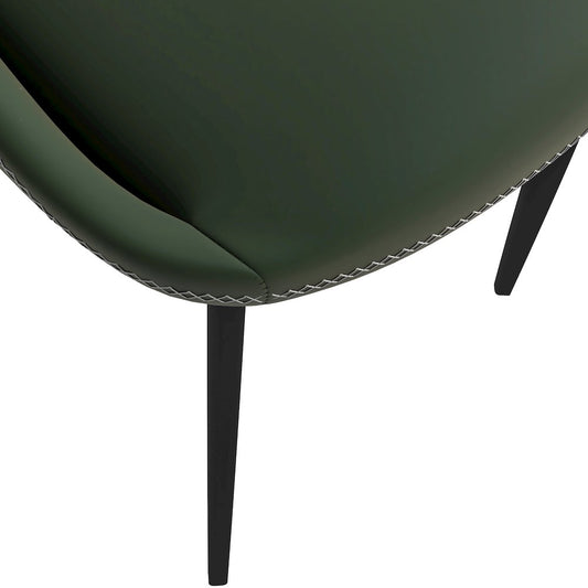 Amalfi Collection Modern Fabric Dining Chair in Olive Green - Set of 2