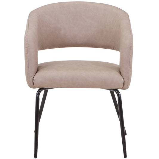 Gavin Series Modern Chair Black Frame in Taupe Set of 2