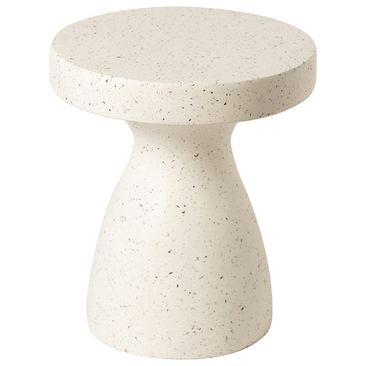 Modern Side End Table Wisp Series In Terrazzo White
