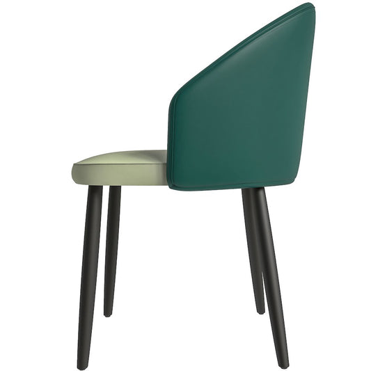 Paradiso Collection Modern Dining Seat in Green, with Light Grey Fabric Seat