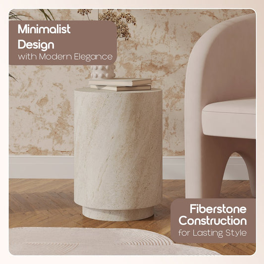 Modern Side End Table Ramble Series In Travertine