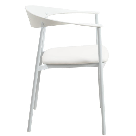 Kora Collection Modern Dining Chair in White - Set of 2