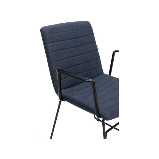 Zylar Series Office Guest Arm Chair in Dark Blue Fabric