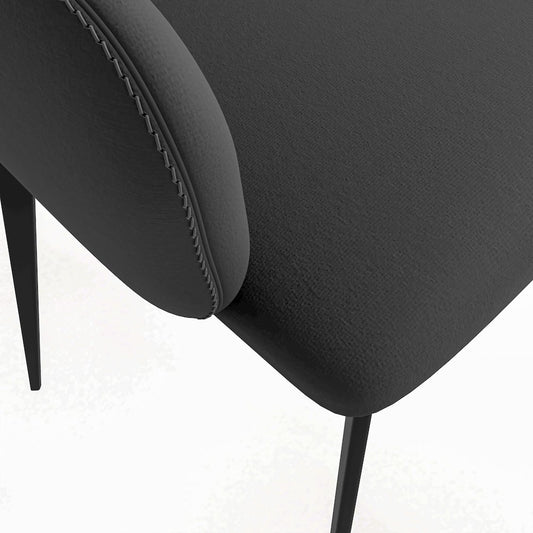 Sonnet Series Modern Dining Chair in Charcoal Fabric - Set of 4