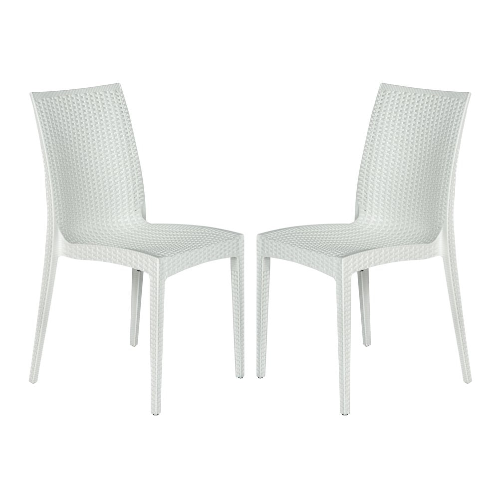 Weave Mace Indoor/Outdoor Dining Chair (Armless), Set of 2