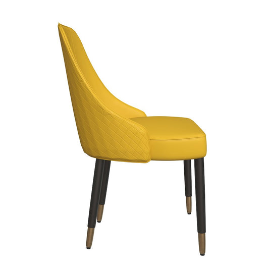 Allure Collection Modern Dining Chair In Mustard Yellow - Set of 2
