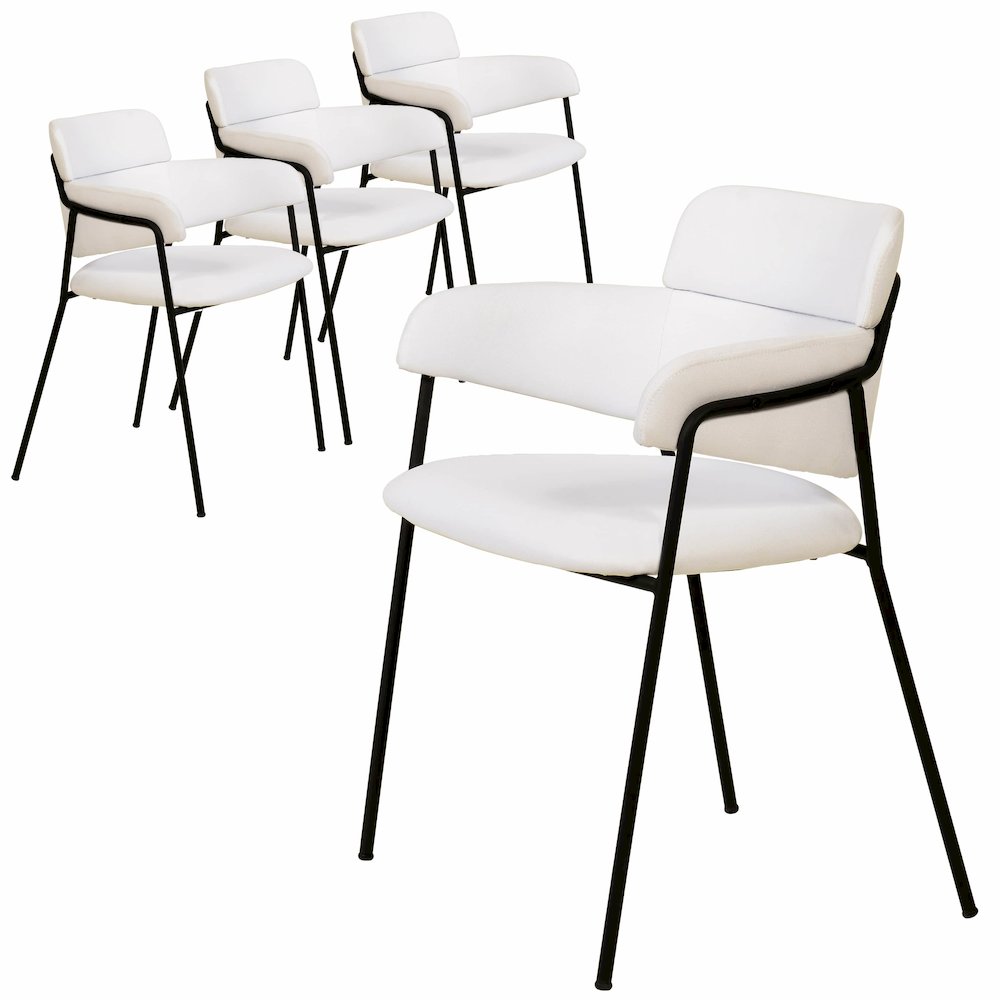 Axis Collection Modern Dining Chair in White - Set of 4