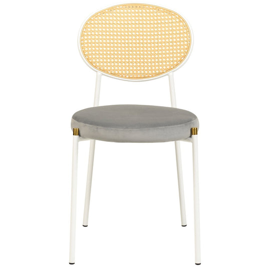Euston Collection Modern Dining Chair White Frame In Grey