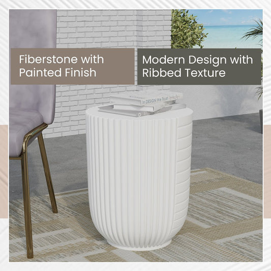Modern Side End Table Trove Series In White