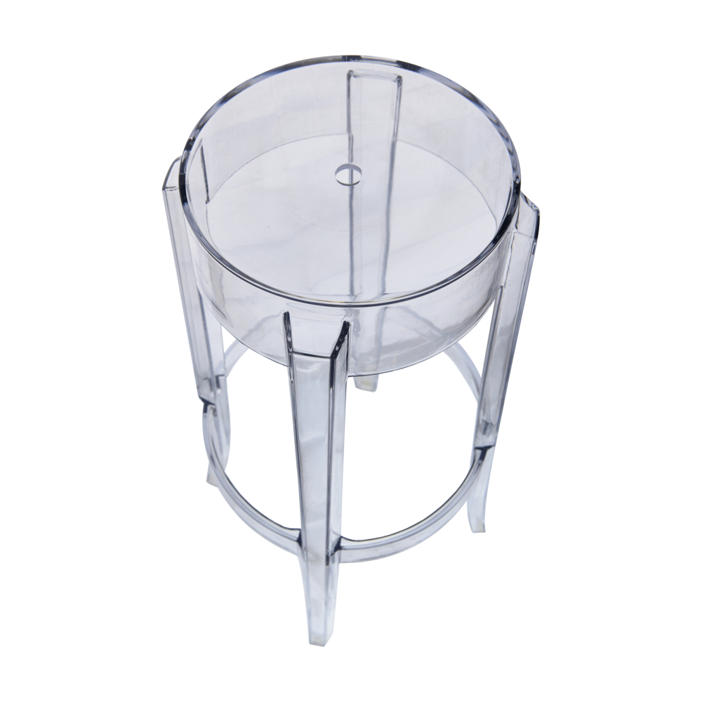 Averill Plastic Barstool with Clear Acrylic Seat and Legs, Set of 2