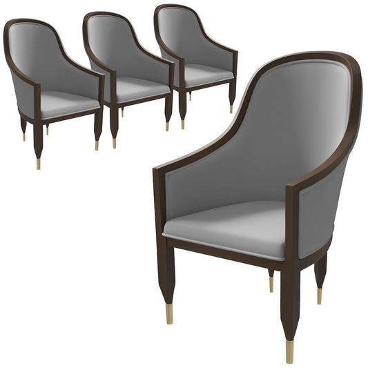 Belle Series Modern Dining Chair in Light Grey Set of 4