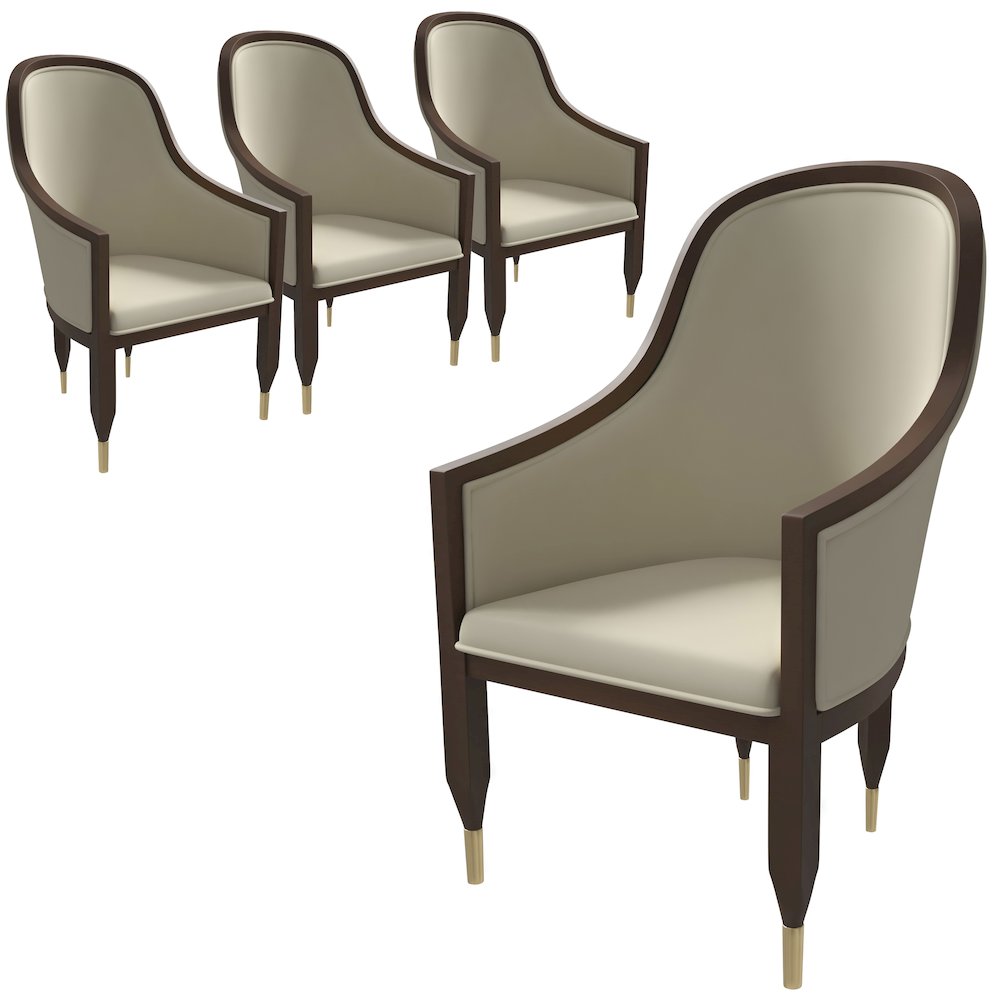 Belle Series Modern Dining Chair in Light Toupe Set of 4